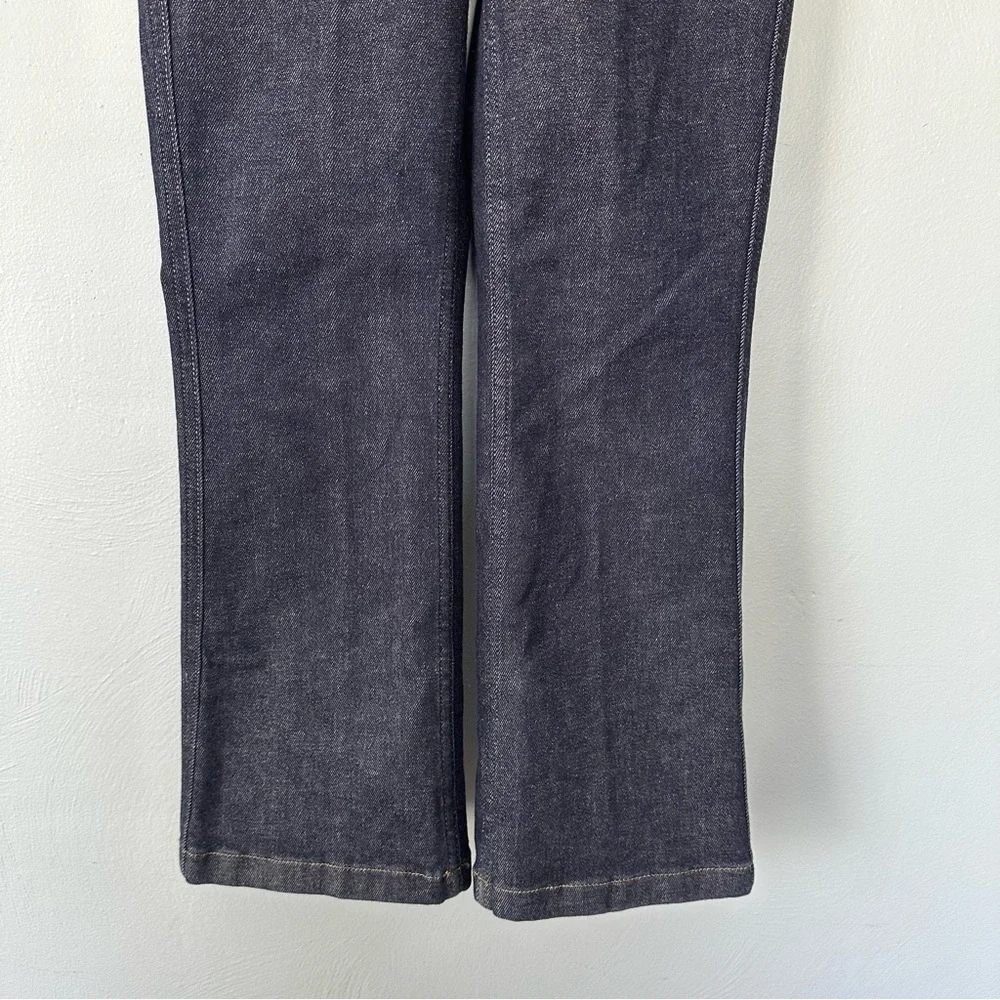 SPANX EveryWear Pull-On Flare Jeans XS Dark Raw Indigo High Rise Shaping NWOT